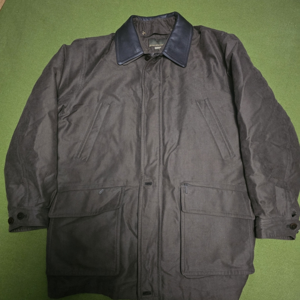 Men's Brown Winter jacket with Leather Collar